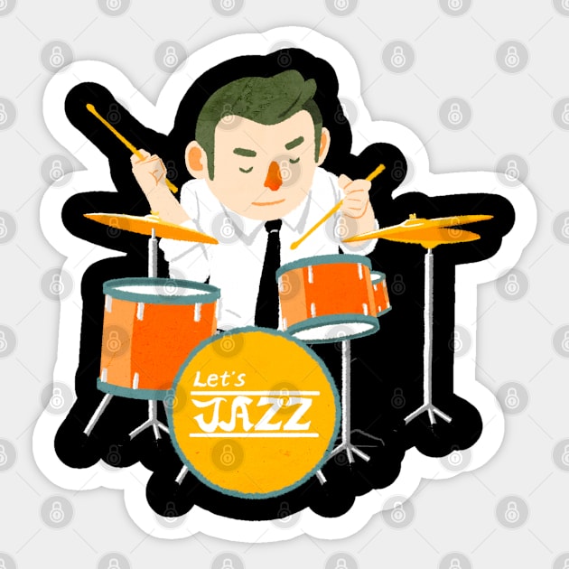 The drum part in a jazz quartet Sticker by MOZORIDA